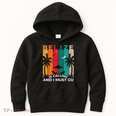 Belize Is Calling And I Must Go Vintage Summer Vibes Beach Kids Hoodie