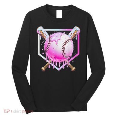 Baseball Ice Cream Home Plate Baseball Lover Long Sleeve Shirt