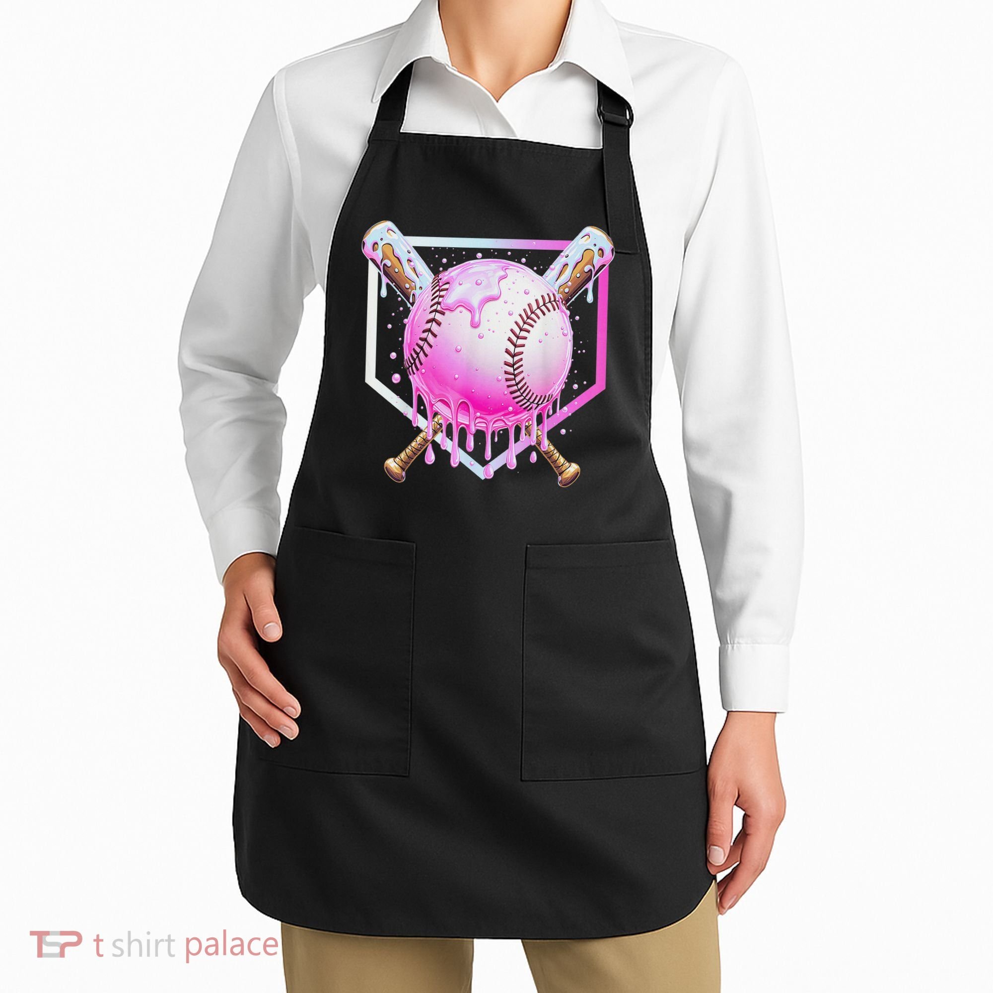 Baseball Ice Cream Home Plate Baseball Lover Apron