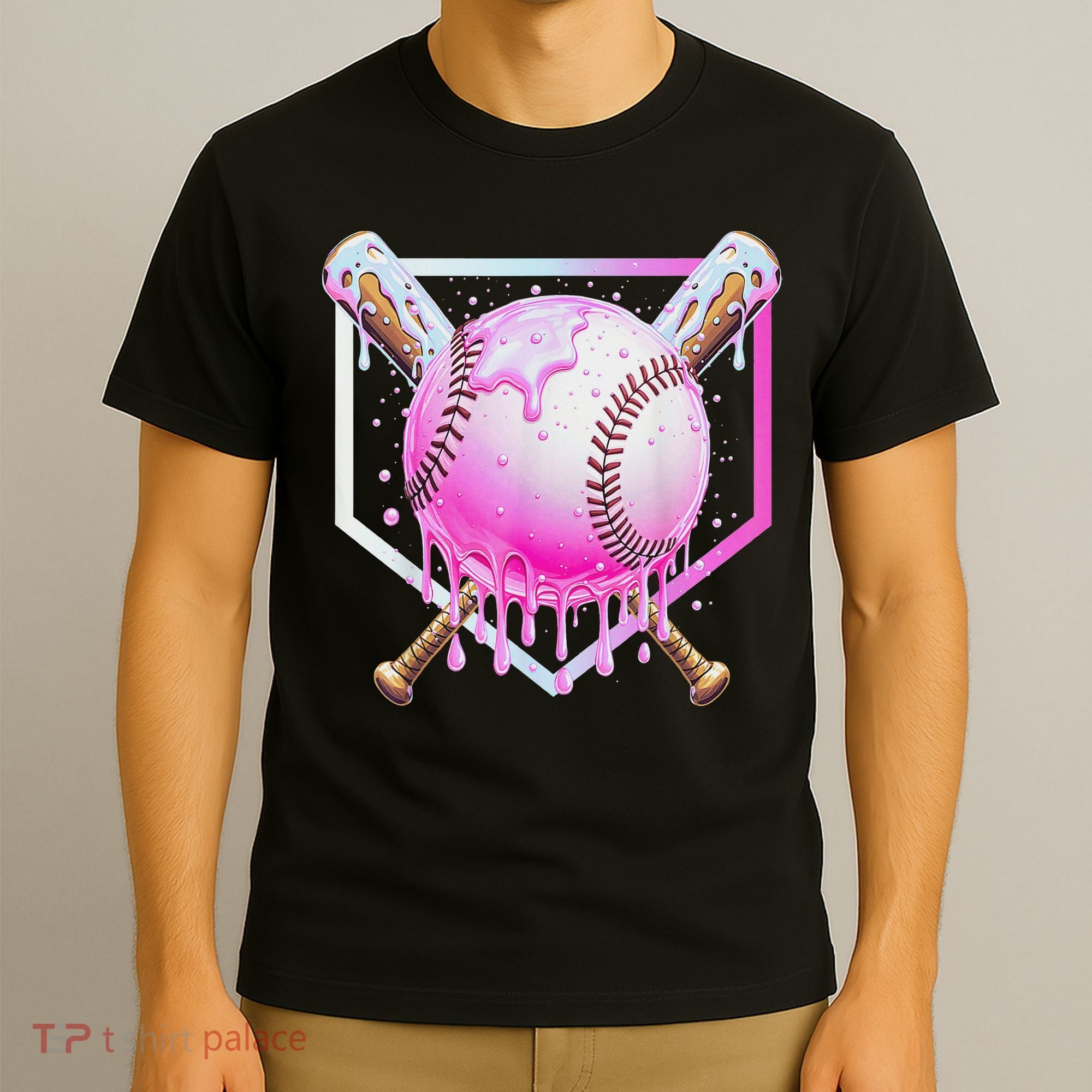 Baseball Ice Cream Home Plate Baseball Lover T-Shirt