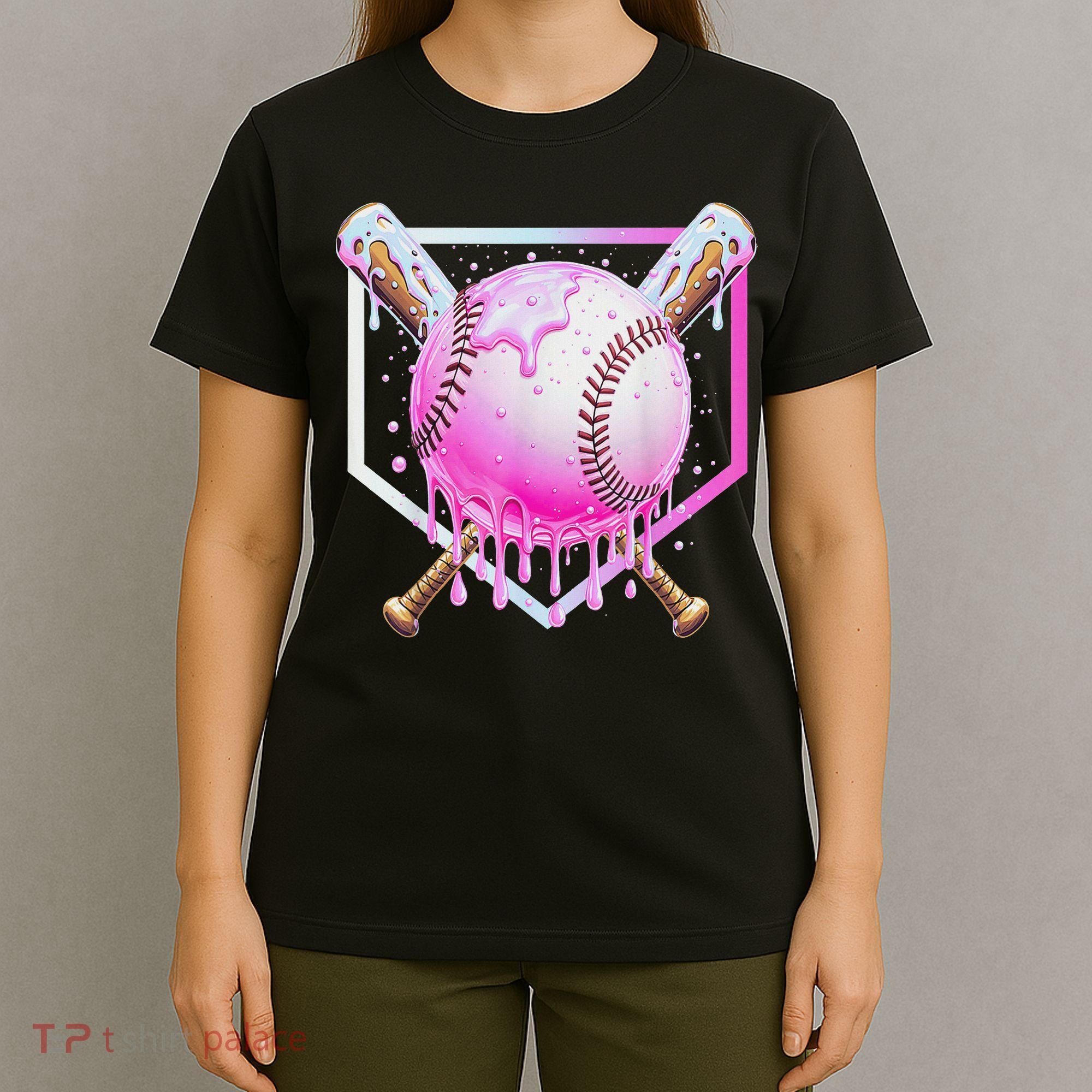Baseball Ice Cream Home Plate Baseball Lover T-Shirt