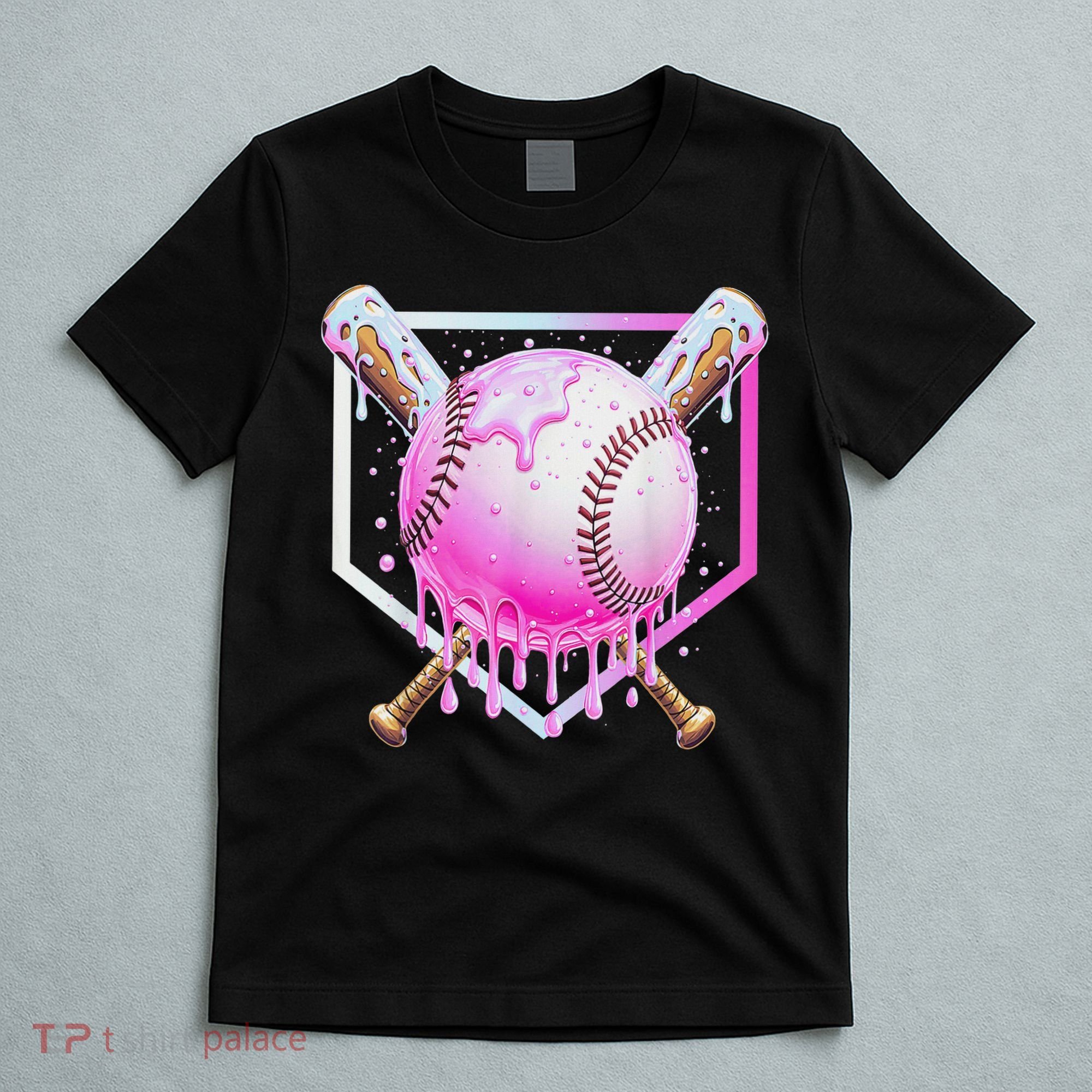 Baseball Ice Cream Home Plate Baseball Lover T-Shirt