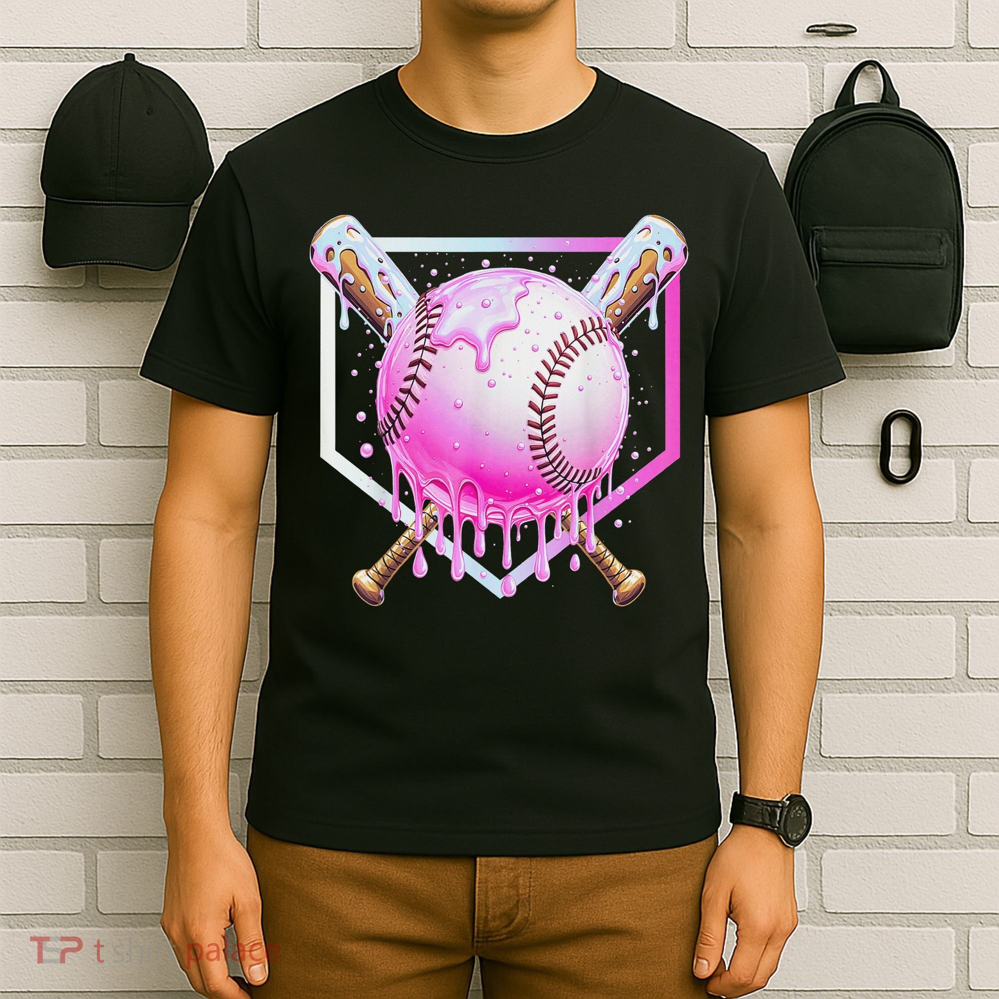 Baseball Ice Cream Home Plate Baseball Lover T-Shirt