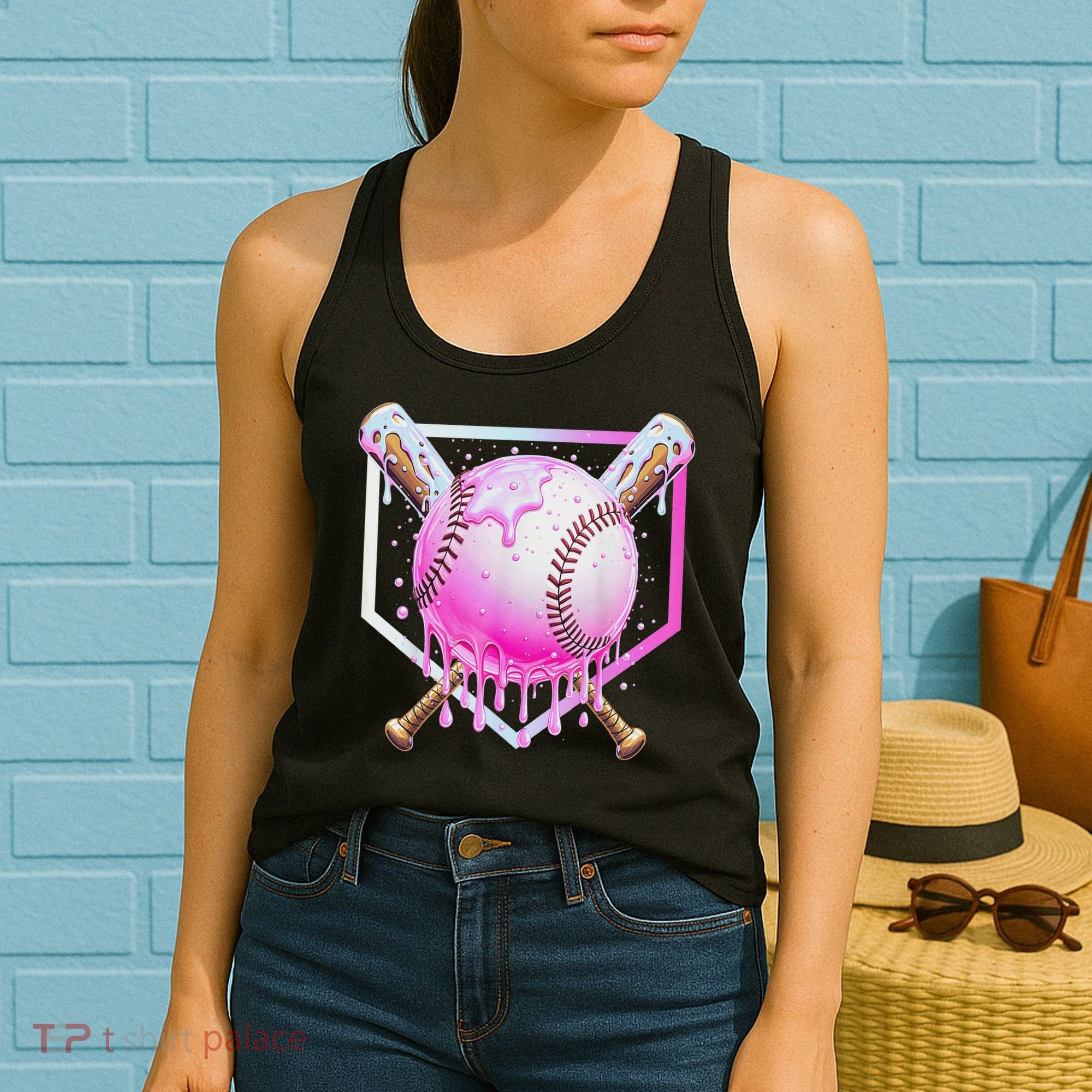 Baseball Ice Cream Home Plate Baseball Lover Women's Tank Top