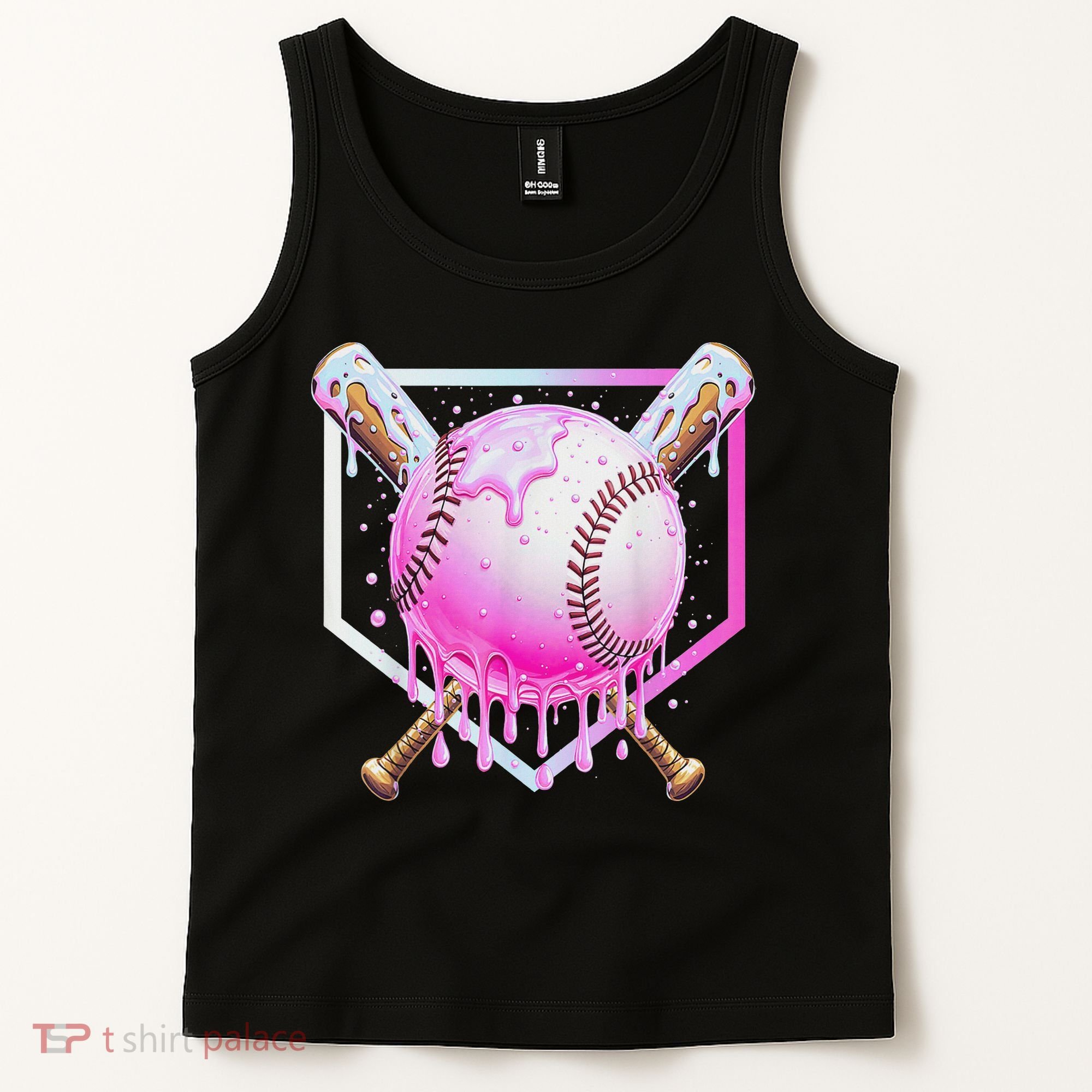 Baseball Ice Cream Home Plate Baseball Lover Tank Top