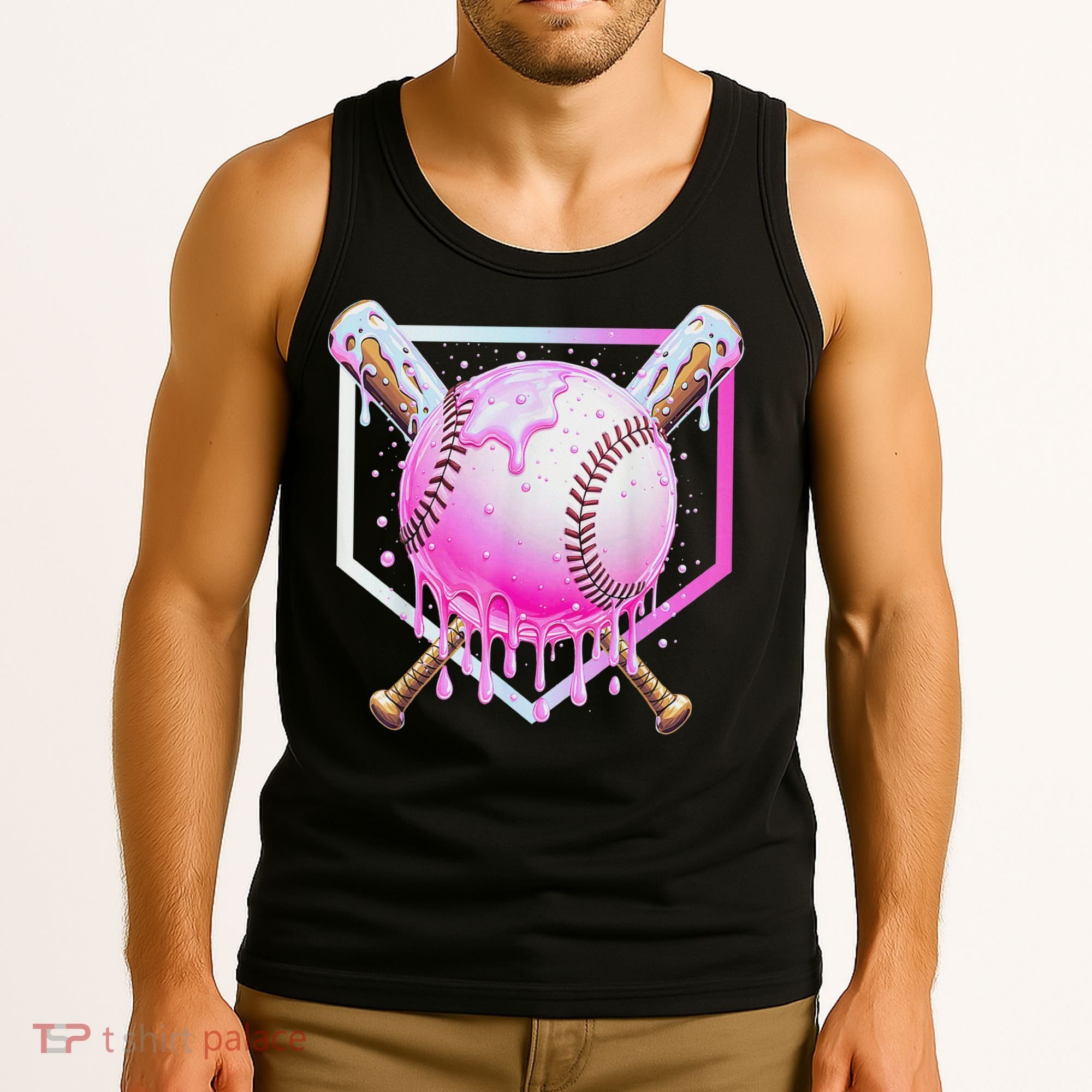 Baseball Ice Cream Home Plate Baseball Lover Tank Top