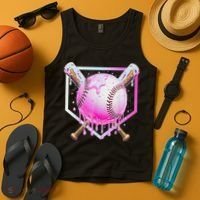 Baseball Ice Cream Home Plate Baseball Lover Tank Top thumb 4