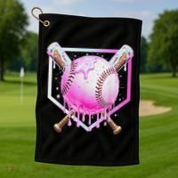 Baseball Ice Cream Home Plate Baseball Lover Golf Towel thumb 1