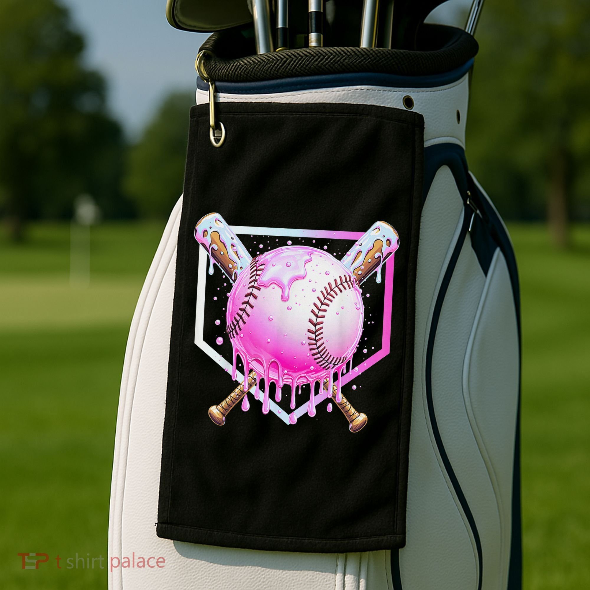 Baseball Ice Cream Home Plate Baseball Lover Golf Towel