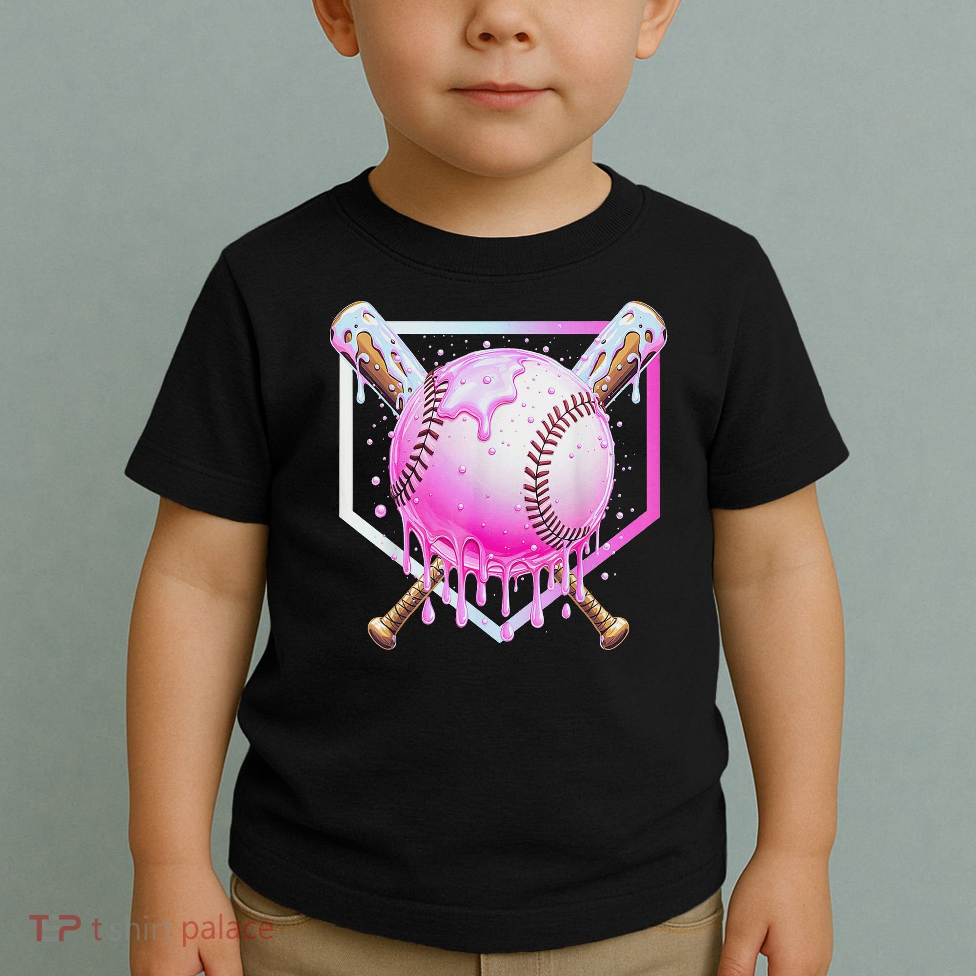 Baseball Ice Cream Home Plate Baseball Lover Toddler T-Shirt
