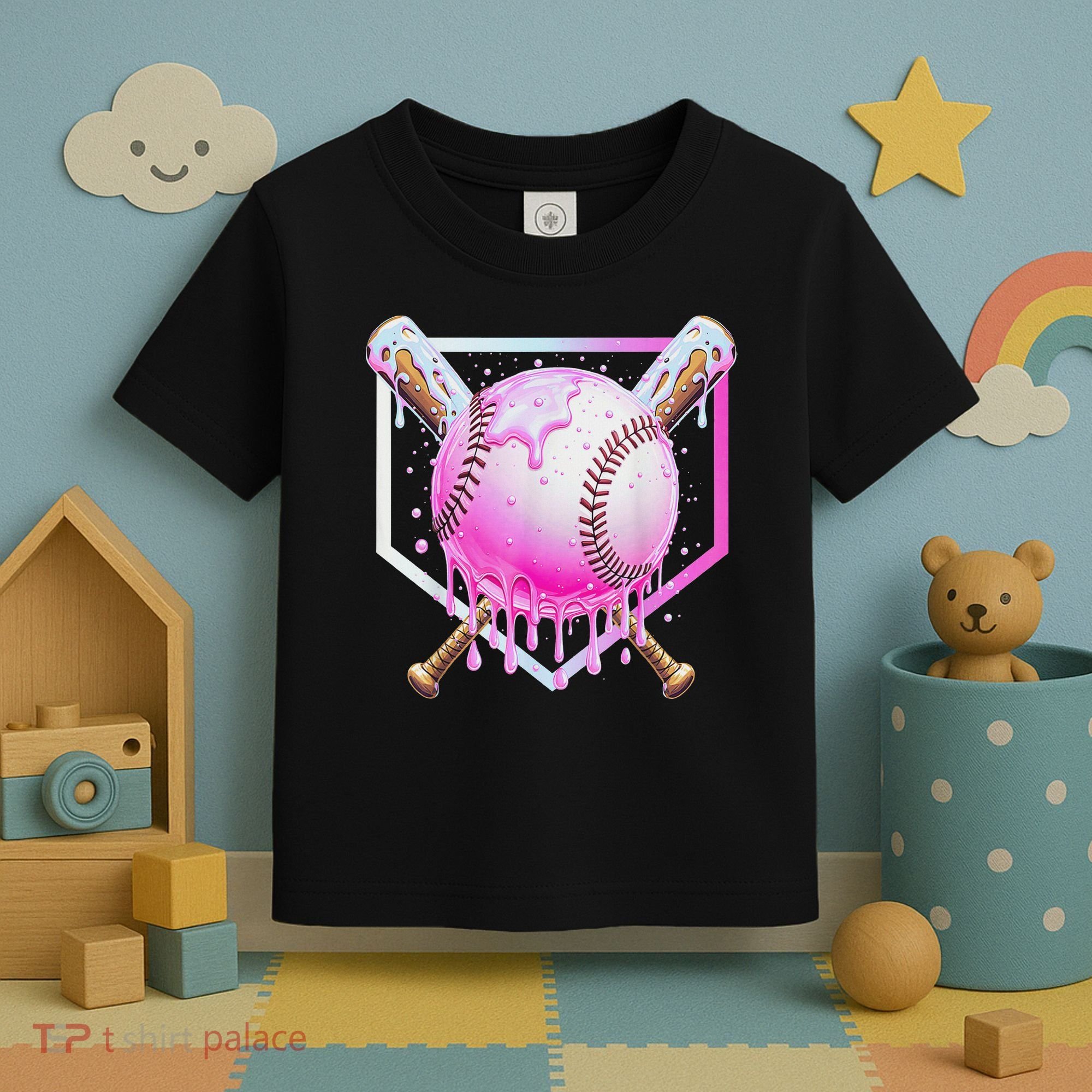 Baseball Ice Cream Home Plate Baseball Lover Toddler T-Shirt