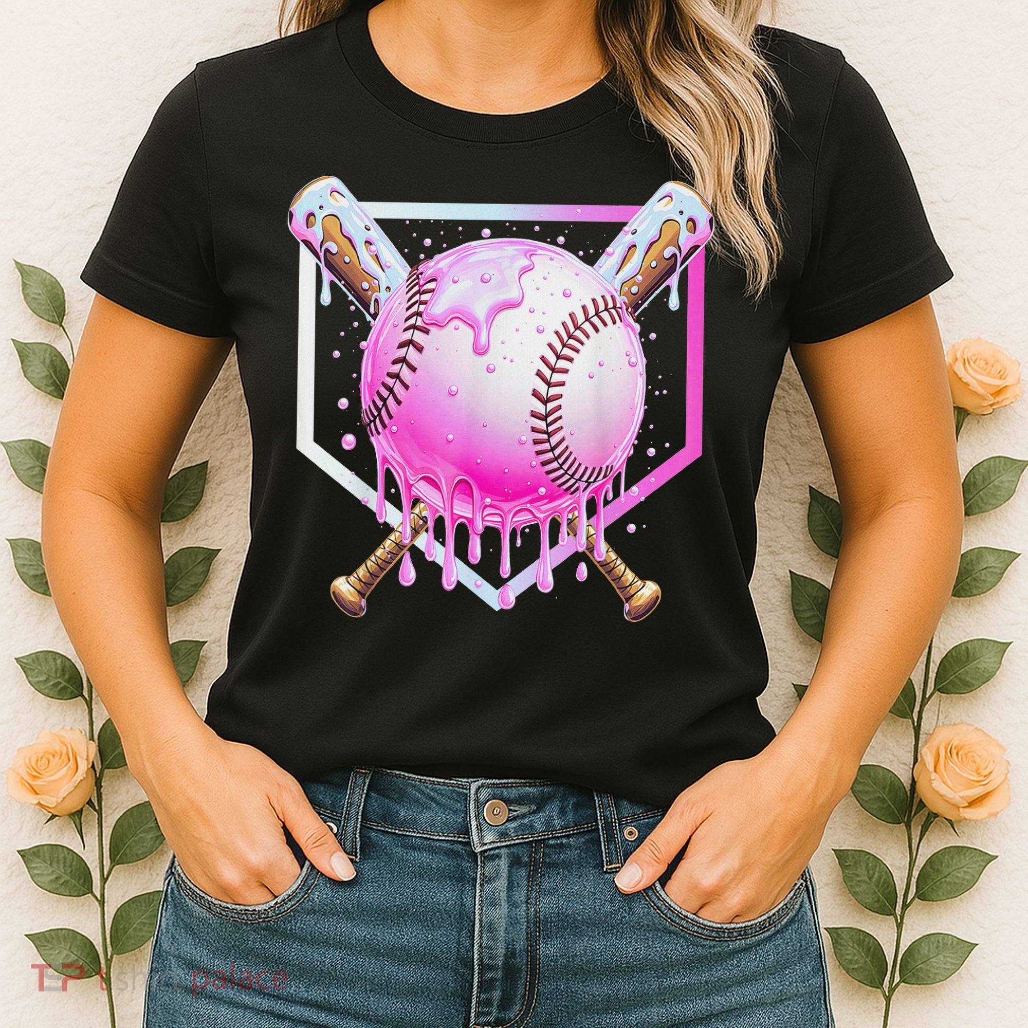 Baseball Ice Cream Home Plate Baseball Lover Women's T-Shirt