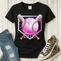 Baseball Ice Cream Home Plate Baseball Lover Women's T-Shirt thumb 3