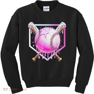 Baseball Ice Cream Home Plate Baseball Lover Kids Sweatshirt