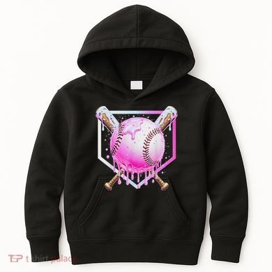 Baseball Ice Cream Home Plate Baseball Lover Kids Hoodie