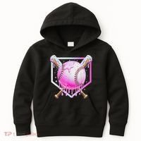 Baseball Ice Cream Home Plate Baseball Lover Kids Hoodie thumb 0