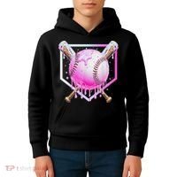 Baseball Ice Cream Home Plate Baseball Lover Kids Hoodie thumb 4