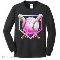 Baseball Ice Cream Home Plate Baseball Lover Kids Long Sleeve Shirt thumb 0