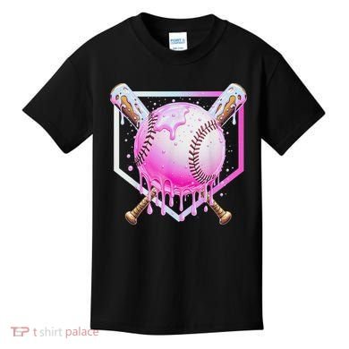 Baseball Ice Cream Home Plate Baseball Lover Kids T-Shirt