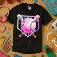 Baseball Ice Cream Home Plate Baseball Lover Kids T-Shirt thumb 3