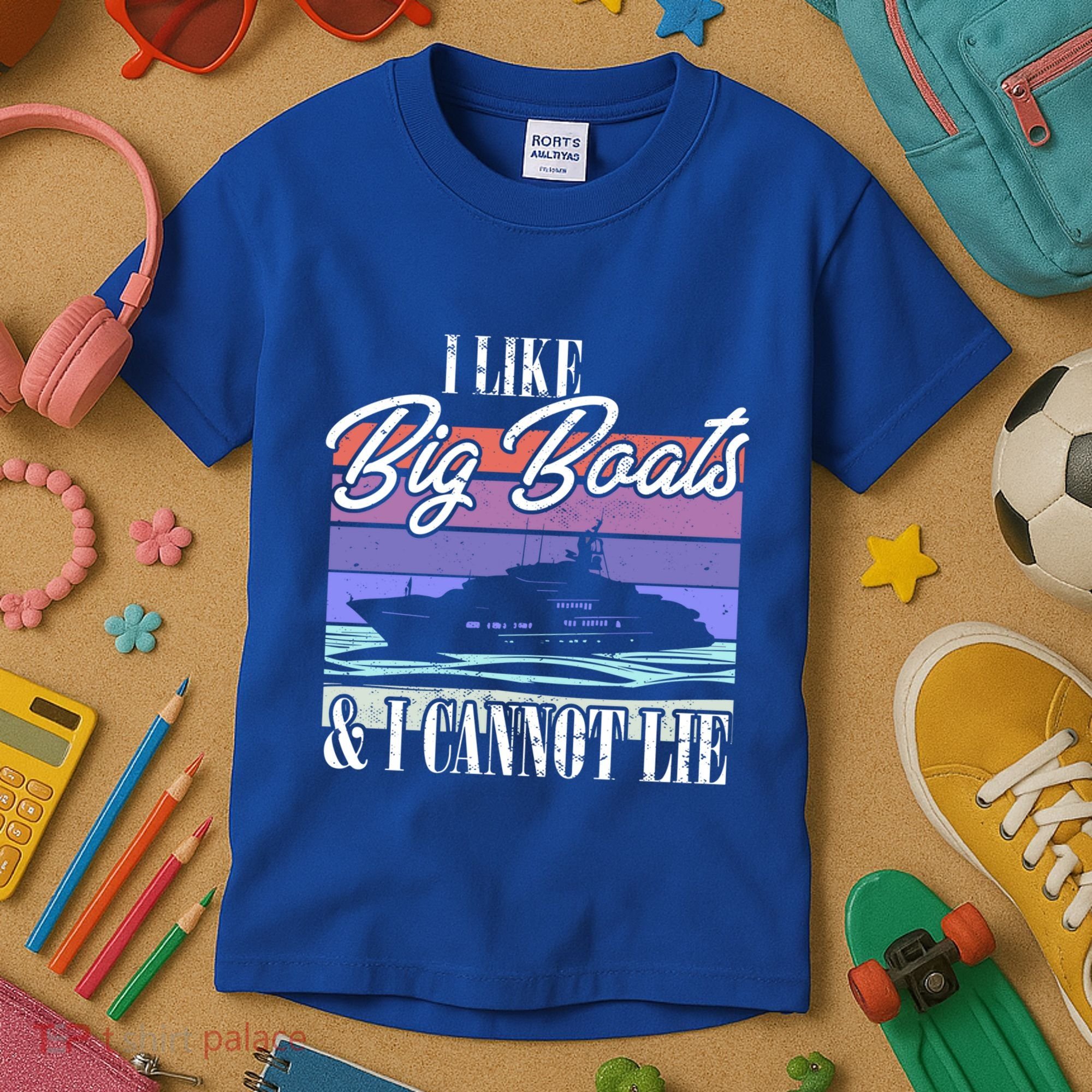 Boating I Cruise Ship I Like Big Boats And I Cannot Lie Gift Kids T-Shirt