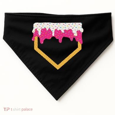 Baseball Ice Cream Dripping Drip USA-Made Doggie Bandana
