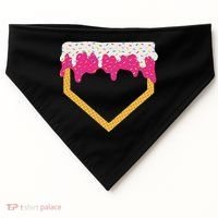 Baseball Ice Cream Dripping Drip USA-Made Doggie Bandana thumb 0