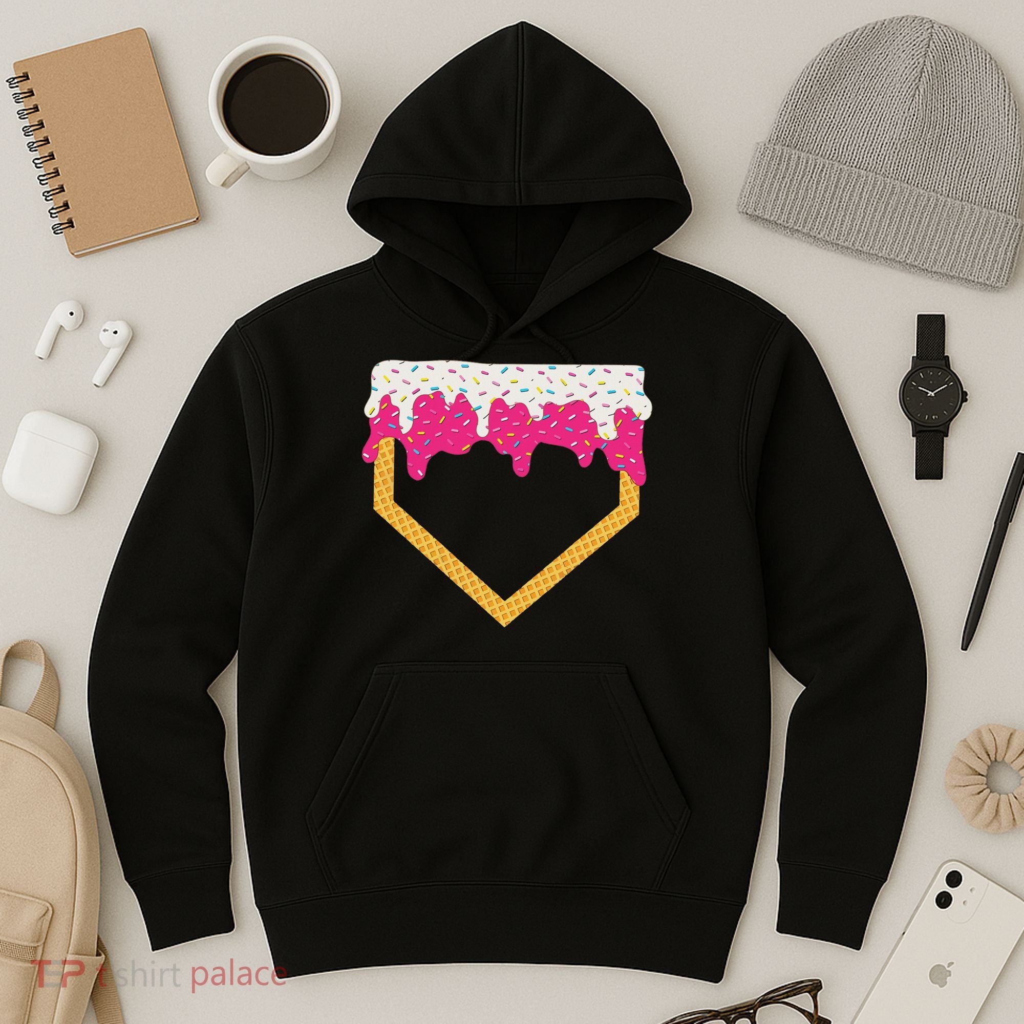 Baseball Ice Cream Dripping Drip Hoodie