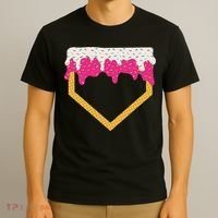 Baseball Ice Cream Dripping Drip T-Shirt thumb 3