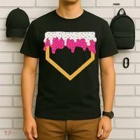 Baseball Ice Cream Dripping Drip T-Shirt thumb 6