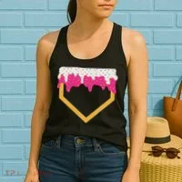 Baseball Ice Cream Dripping Drip Women's Tank Top thumb 2