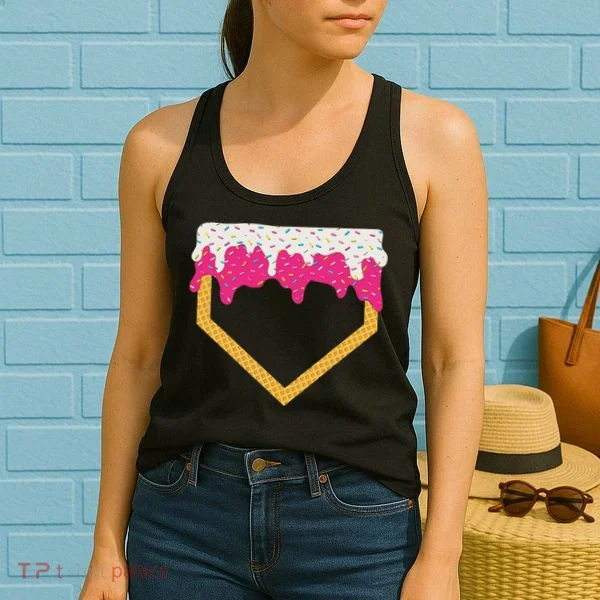 Baseball Ice Cream Dripping Drip Women's Tank Top