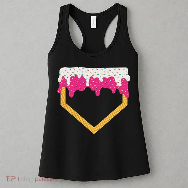 Baseball Ice Cream Dripping Drip Women's Tank Top