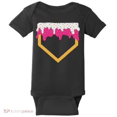Baseball Ice Cream Dripping Drip Baby Bodysuit