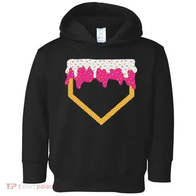 Baseball Ice Cream Dripping Drip Toddler Hoodie