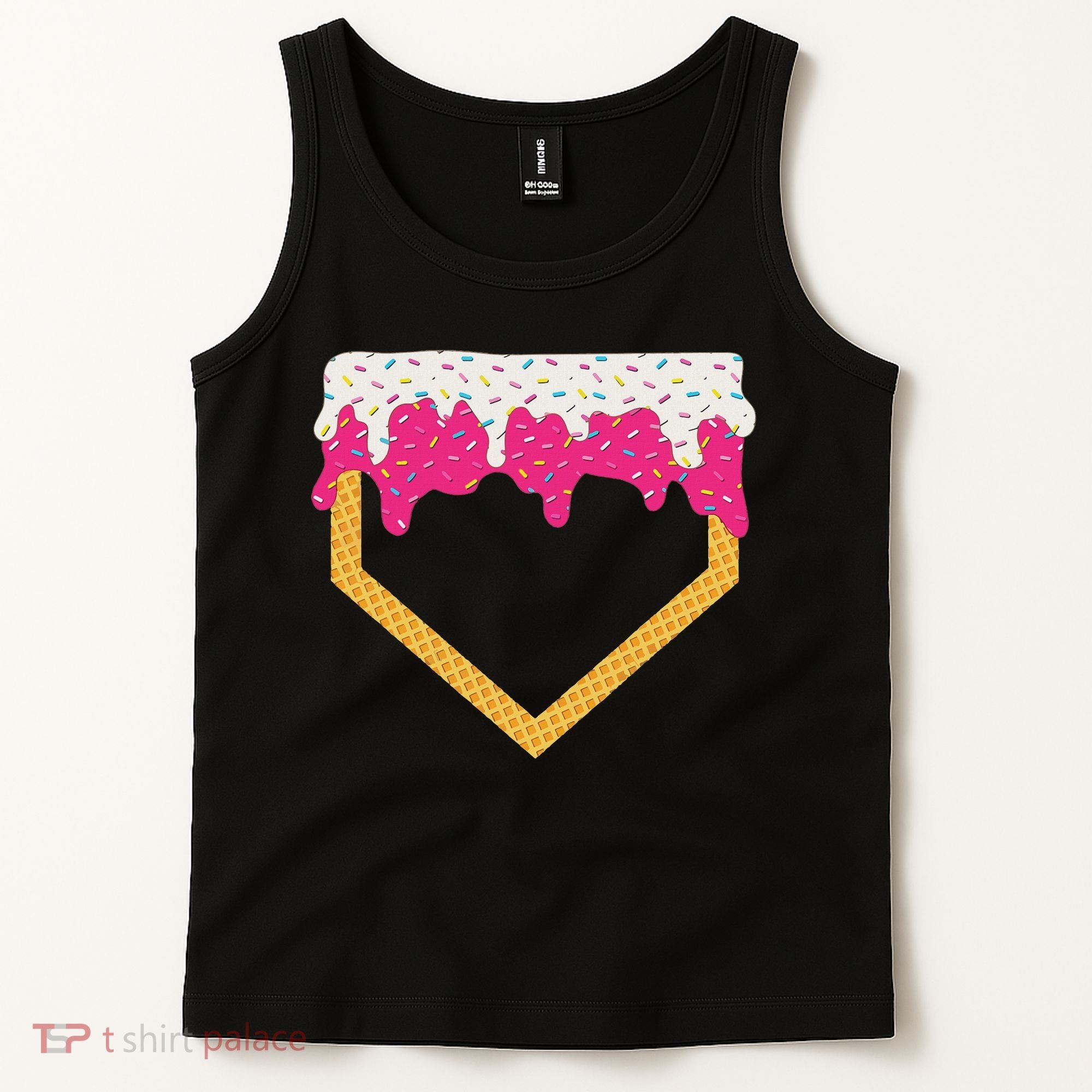 Baseball Ice Cream Dripping Drip Tank Top