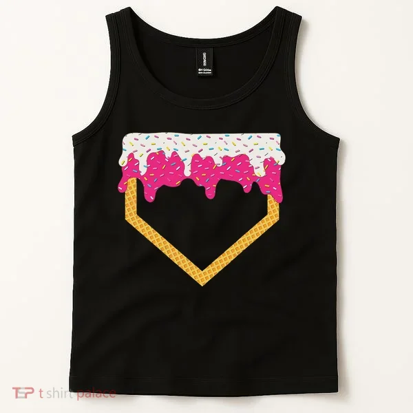 Baseball Ice Cream Dripping Drip Tank Top