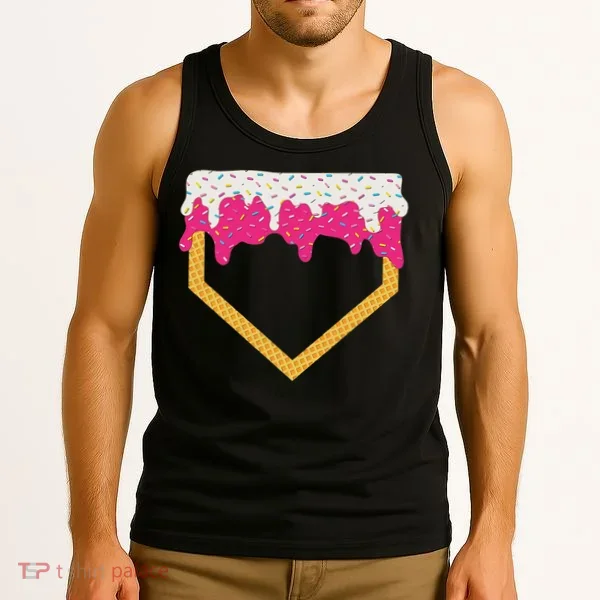 Baseball Ice Cream Dripping Drip Tank Top
