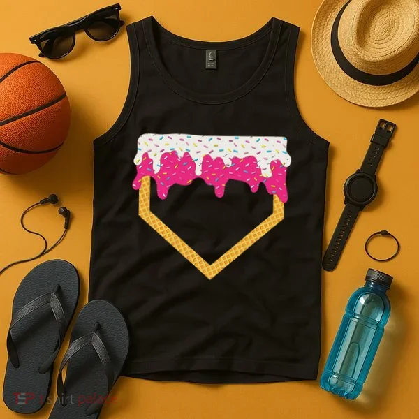 Baseball Ice Cream Dripping Drip Tank Top