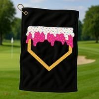Baseball Ice Cream Dripping Drip Golf Towel thumb 1