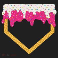 Baseball Ice Cream Dripping Drip Golf Towel thumb 3