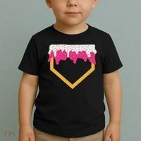 Baseball Ice Cream Dripping Drip Toddler T-Shirt thumb 2