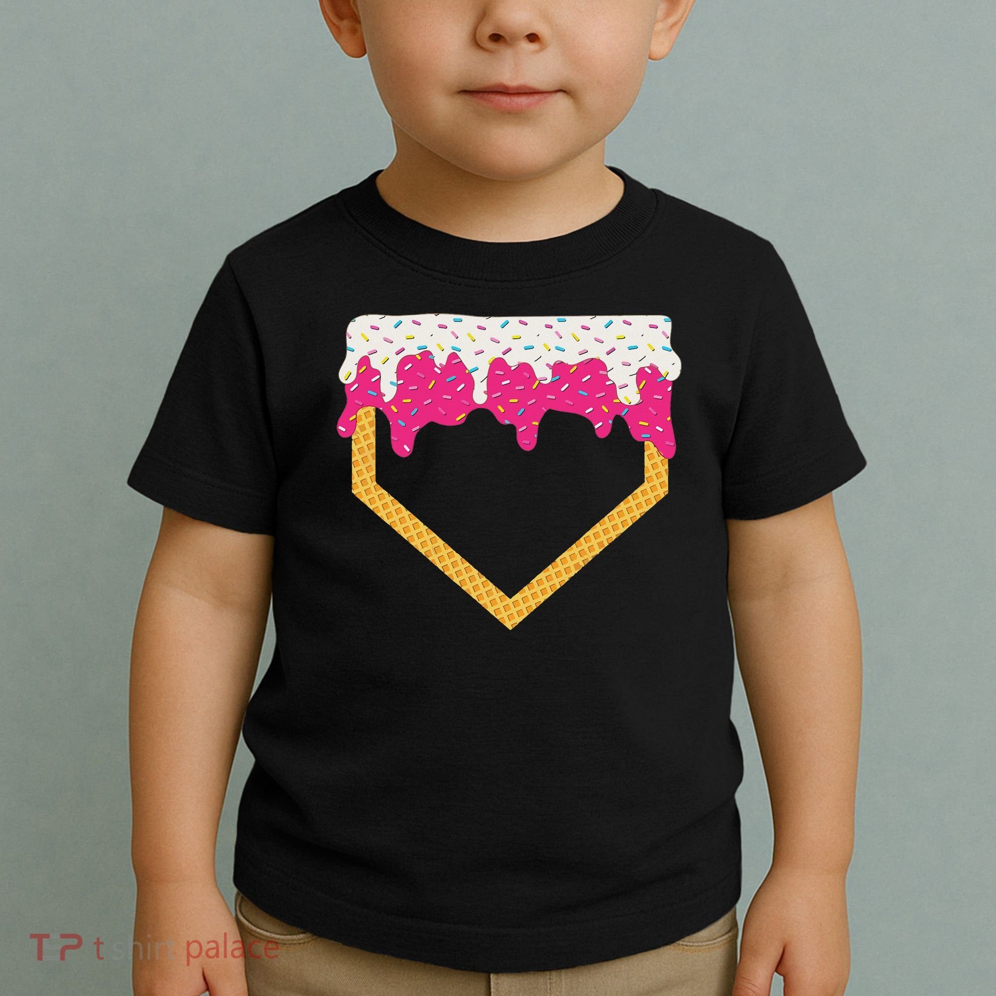 Baseball Ice Cream Dripping Drip Toddler T-Shirt