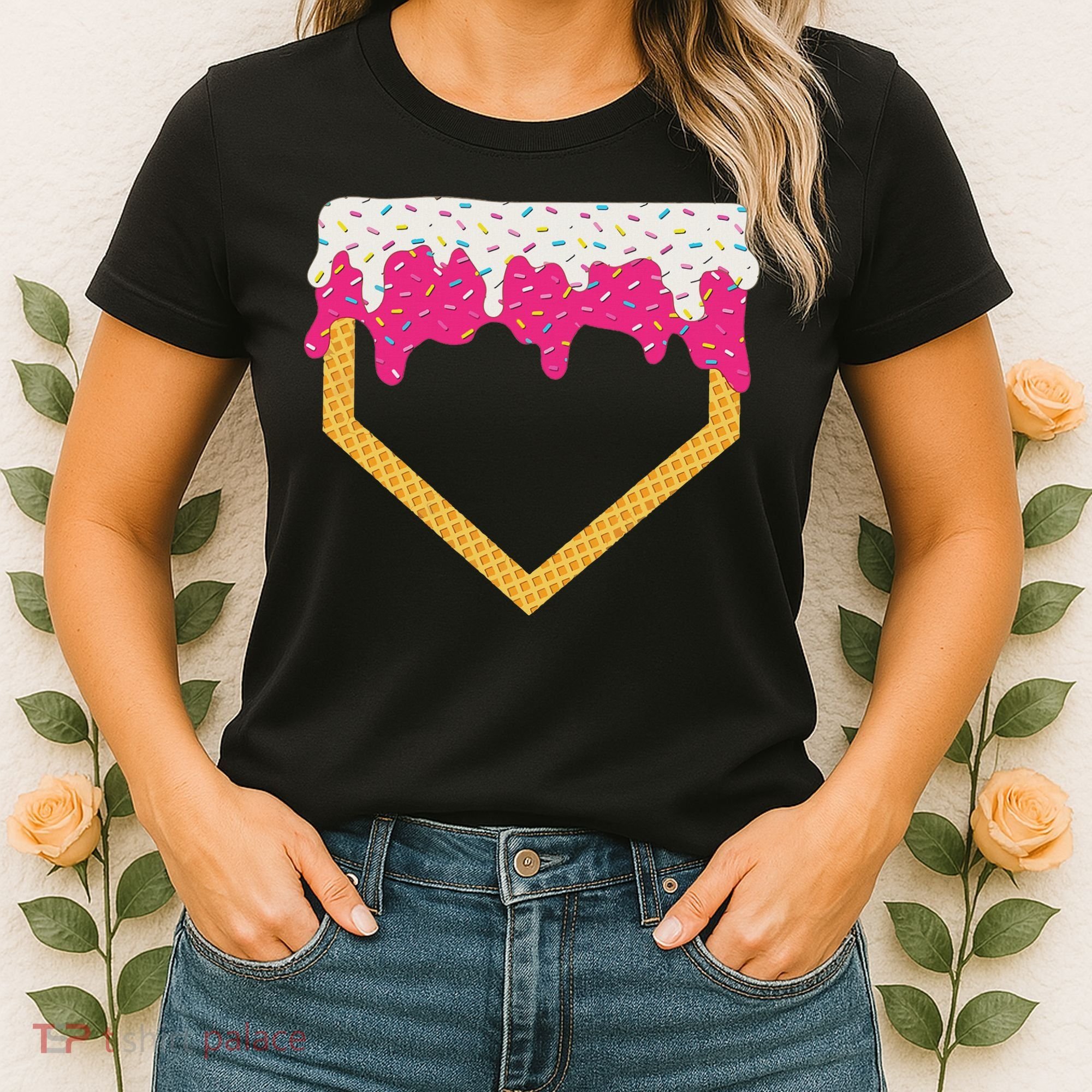 Baseball Ice Cream Dripping Drip Women's T-Shirt