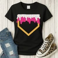 Baseball Ice Cream Dripping Drip Women's T-Shirt thumb 3