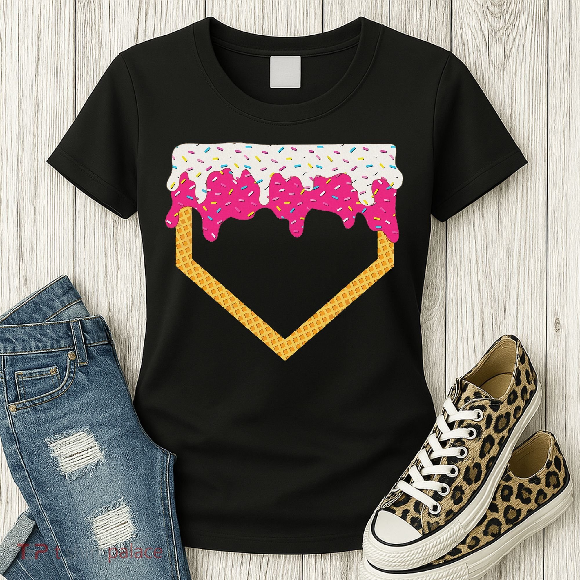 Baseball Ice Cream Dripping Drip Women's T-Shirt