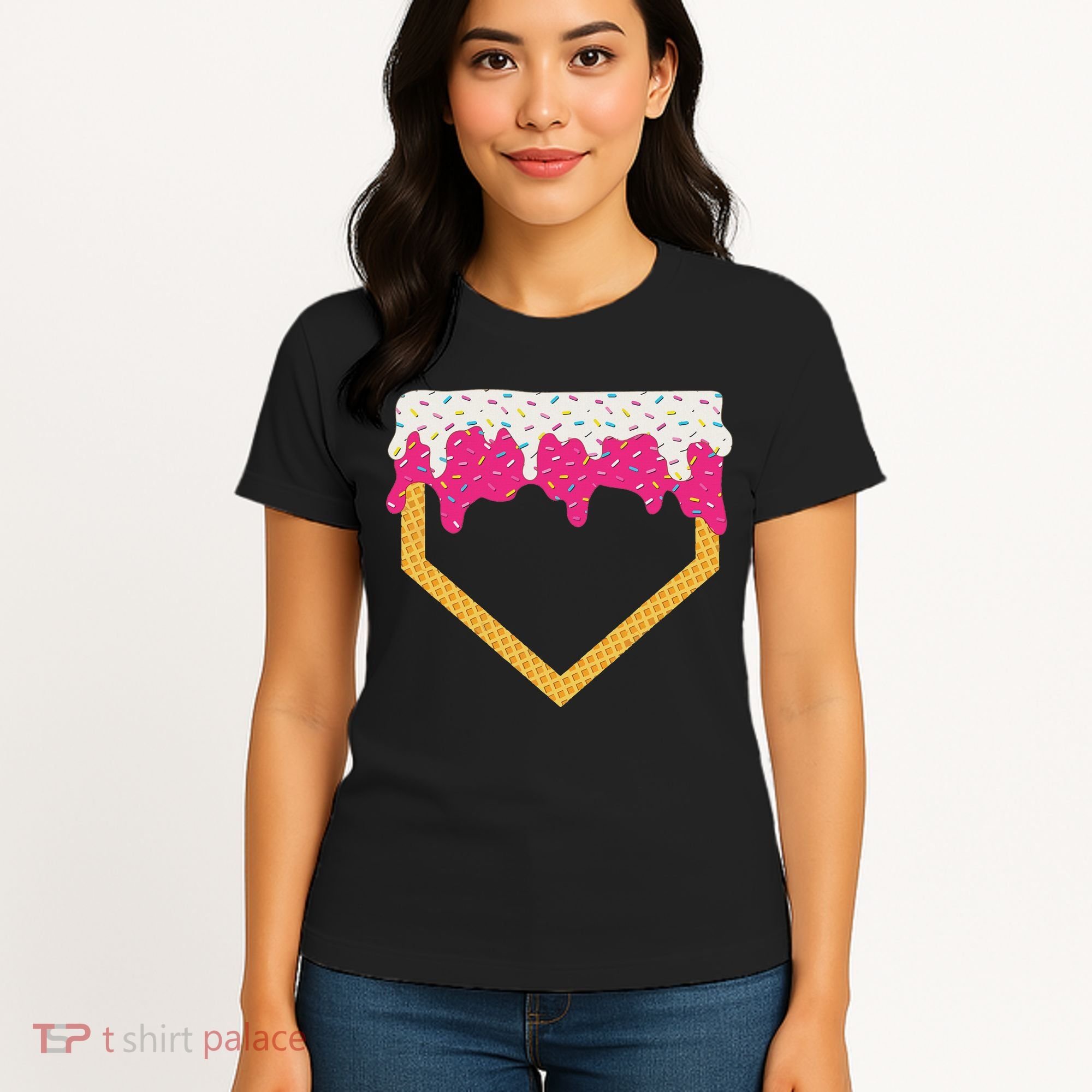 Baseball Ice Cream Dripping Drip Women's T-Shirt