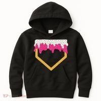 Baseball Ice Cream Dripping Drip Kids Hoodie thumb 0