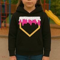 Baseball Ice Cream Dripping Drip Kids Hoodie thumb 3