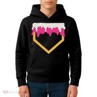Baseball Ice Cream Dripping Drip Kids Hoodie thumb 4